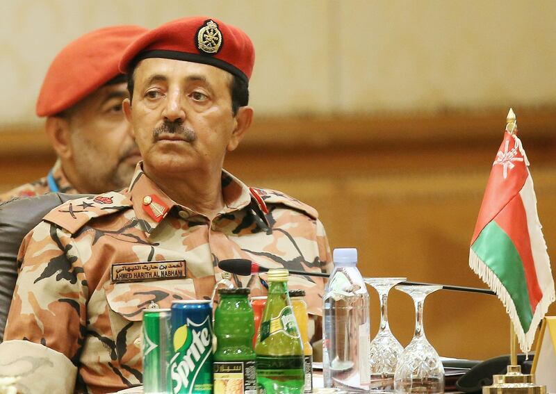 Oman's armed forces chief of the staff Lt Gen Ahmad Bin Harith Al Nabhani, attends a meeting of the 15th session for the chiefs of staff of the six GCC states in Kuwait City. AFP