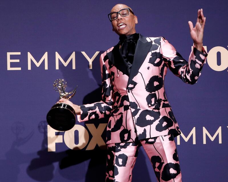 RuPaul holds the Emmy for Outstanding Competition Program for at the 71st annual Primetime Emmy Awards ceremony held at the Microsoft Theater in Los Angeles, California, USA, 22 September 2019. EPA