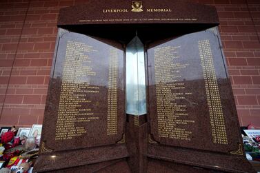 A view of the updated monument after Andrew Devine's name is added to Anfield's Hillsborough memorial, Liverpool. Picture date: Friday January 28, 2022.