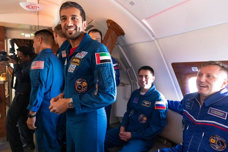 Emirates, in collaboration with the Mohammed bin Rashid Space Centre, organised a special flight to celebrate the UAE’s journey into space and the return of Sultan Al Neyadi. All photos: Antonie Robertson / The National