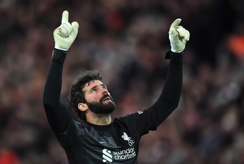 LIVERPOOL RATINGS: Alisson Becker – 7. The Brazilian made a double save from Rashford and Elanga during Liverpool’s flat period in the second half. He gave the team the wake-up call they needed.
EPA