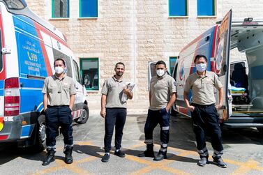 Healthcare workers at Sheikh Khalifa Medical City, Abu Dhabi. Photo: Reem Mohammed / The National
