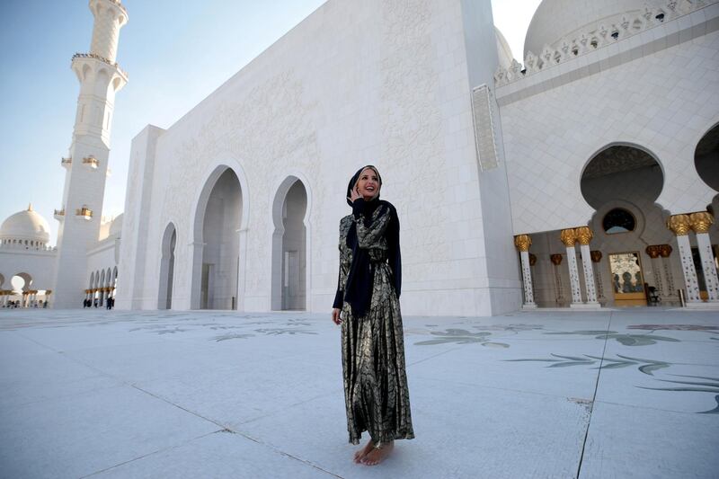 Ivanka Trump visits the Sheikh Zayed Grand Mosque in Abu Dhabi. Reuters