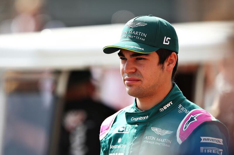 BAHRAIN, BAHRAIN - MARCH 12: Lance Stroll of Canada and Aston Martin F1 Team looks on from the grid during Day One of F1 Testing at Bahrain International Circuit on March 12, 2021 in Bahrain, Bahrain. (Photo by Joe Portlock/Getty Images)