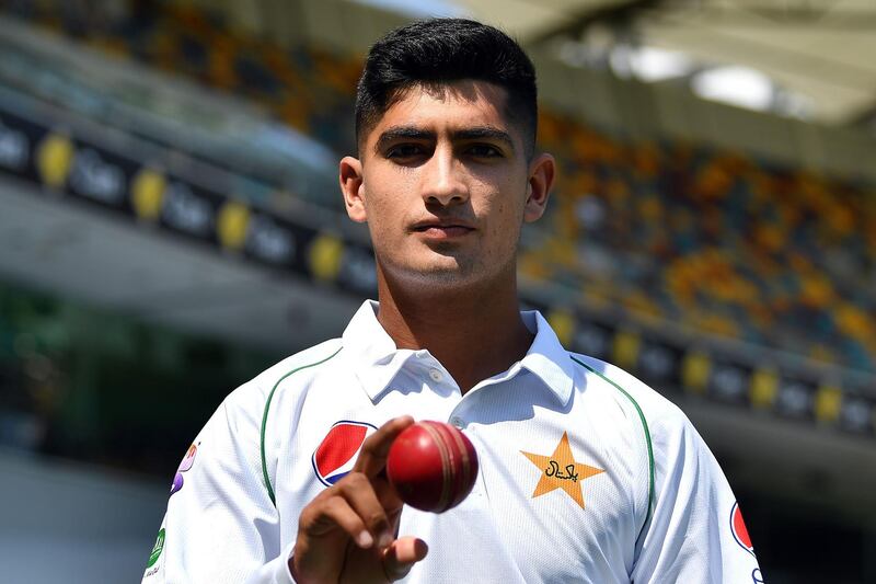 Pakistan's 16-year-old pace bowler Naseem Shah pictured ahead of the first Test against Australia at the Gabba. AFP