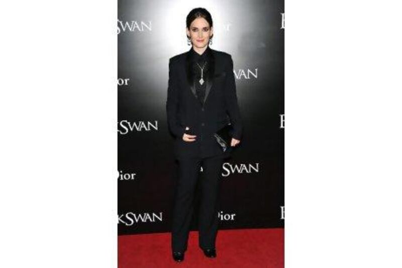 Actress Winona Ryder attends the premiere of 'Black Swan' at the Ziegfeld Theatre on Tuesday, November 30, 2010 in New York.