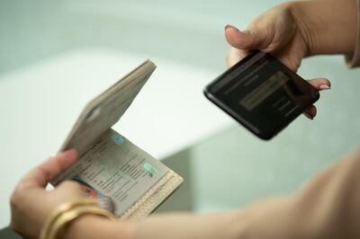 Travellers scan their biometric passport and the app confirms identity. Courtesy Iata