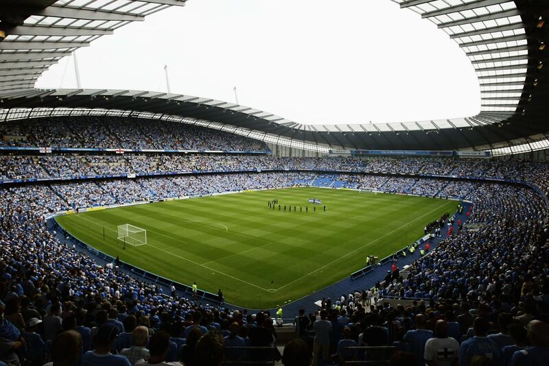 MANCHESTER - AUGUST 10:  General view of The City of Manchester Stadium taken during the Pre-Season Friendly match between Manchester City and FC Barcelona held on August 10, 2003 at The City of Manchester Stadium, in Manchester, England. Manchester City won the match 2-1. (Photo by Ross Kinnaird/Getty Images)