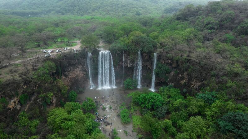 Waterfalls outside Salalah after heavy thunderstorms