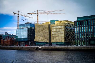 2D7HK5D The Central Bank of Ireland Building on North Wall Quay, Dublin Ireland.