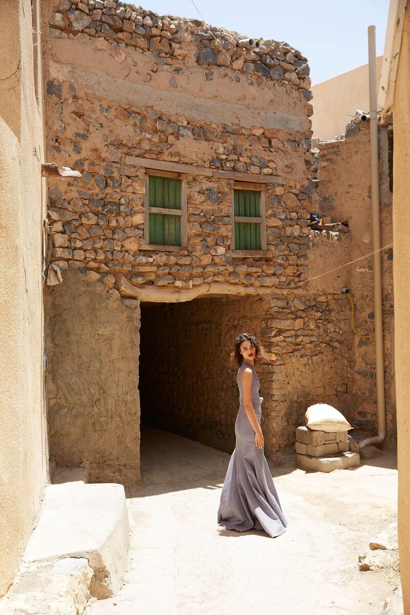 PASSAGE TO OMAN. Photography by Alex Trommlitz; Fashion director | Sarah Maisey

Path to the past
Dress Dh6,093, Madiyah 
Al Sharqi