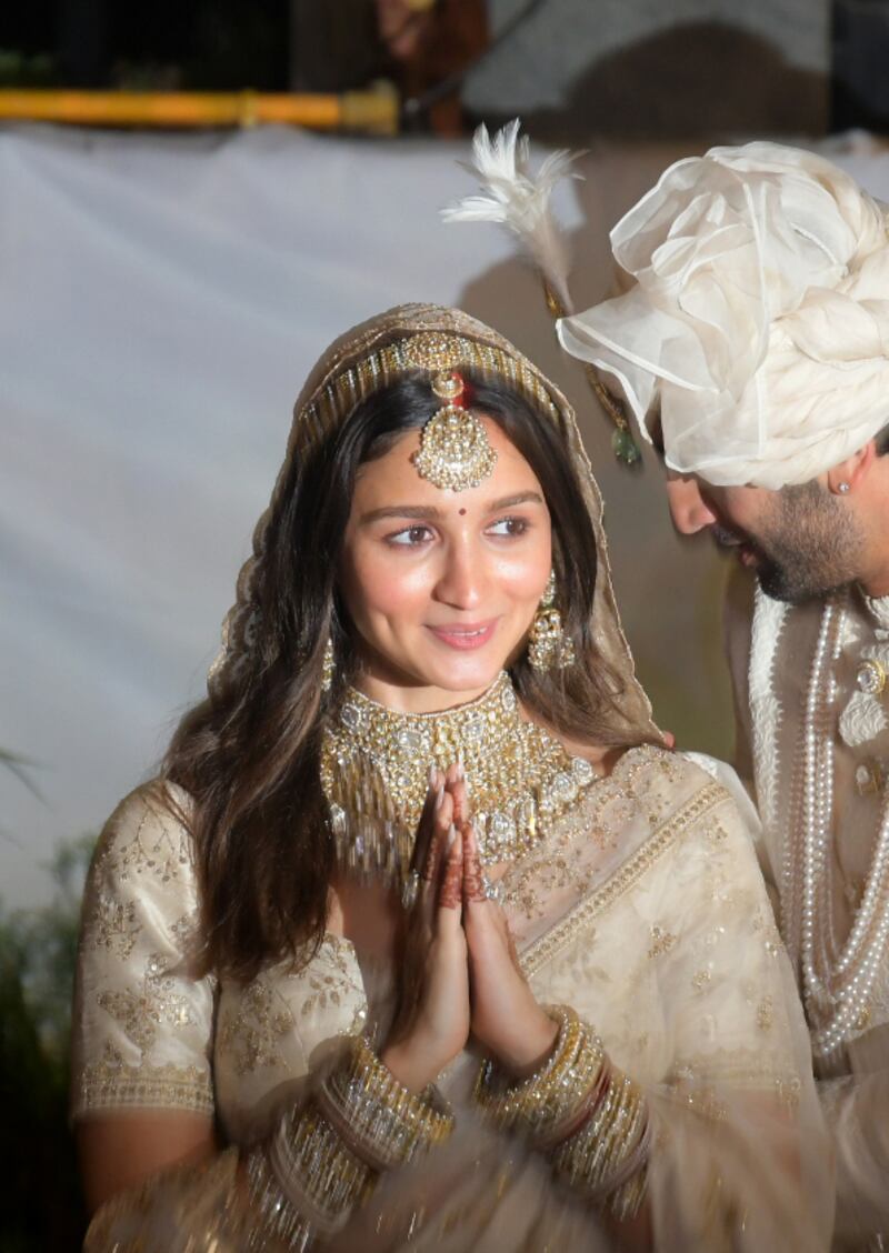 Alia Bhatt during her wedding to Ranbir Kapoor in April 2022. Photo: Pallav Paliwal for The National 