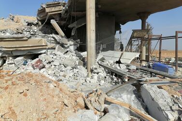 Destroyed headquarters of Kataib Hezbollah militia group are seen after in an air strike in Qaim, Iraq, December 30, 2019. REUTERS/Stringer NO RESALES. NO ARCHIVES.