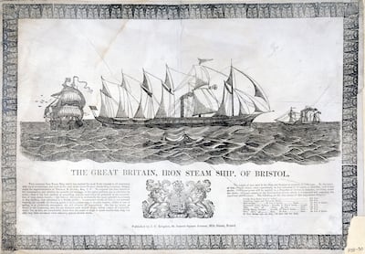 A broadsheet depicting the SS Great Britain. Getty Images
