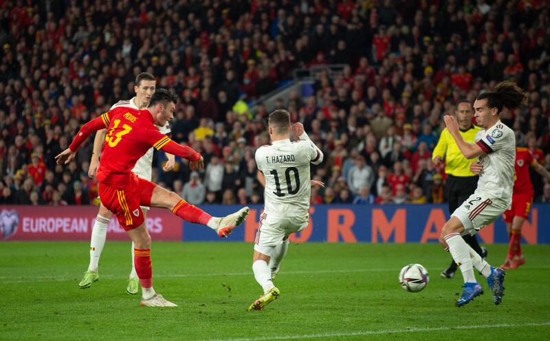 November 16, 2021 Wales 1 (Moore 32') Belgium 1 (De Bruyne 12'): Bale was unavailable for the draw that secured them a home play-off semi-final match. Kevin de Bruyne's stylish finish put Belgium ahead, only for Kieffer Moore to level. "I thought some of our play was outstanding at times and we thoroughly deserved the point," said Page. "When this place is rocking with the fans behind us, we don't fear anybody." EPA
