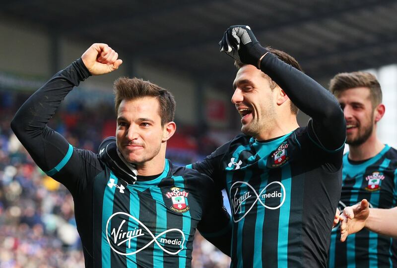 Right-back: Cedric Soares (Southampton) – Scored his first Saints goal to seal victory at Wigan, even if new manager Mark Hughes was bemused he was so far forward. Alex Livesey / Getty Images