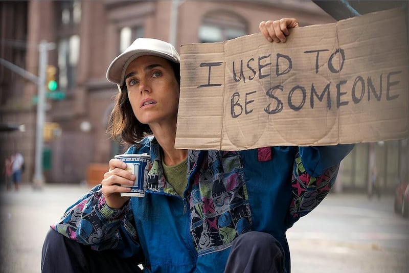 Jennifer Connelly plays a homeless woman in Shelter – the first film directed by her husband Paul Bettany, Courtesy Bifrost Pictures 
