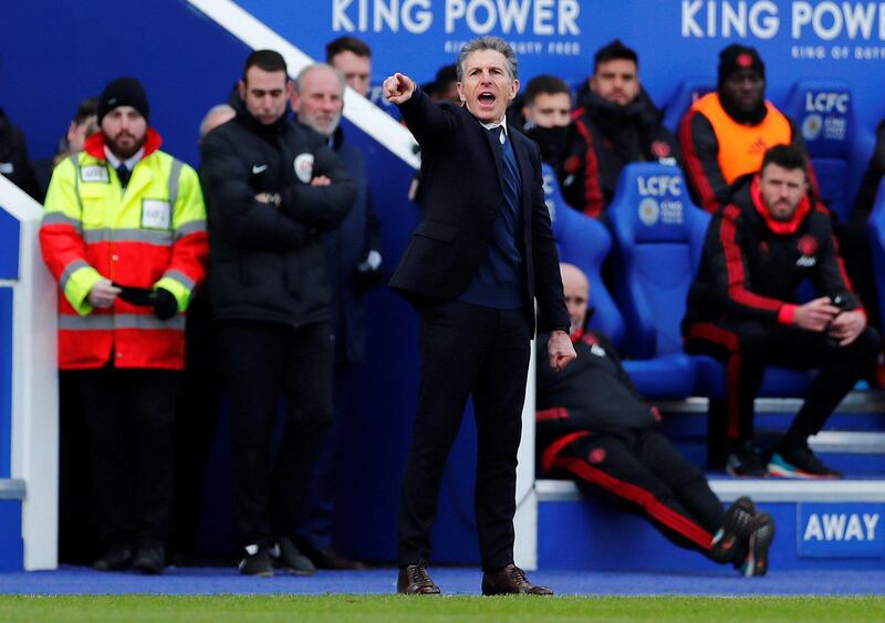 Leicester City manager Claude Puel on the touchline. Reuters