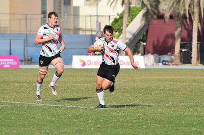 Carel Thomas, playing for the UAE at the Asia Seven Series, believes his Dubai Exiles side have a good chance of winning the Dubai Sevens Gulf Men's title. Courtesy Marc Why