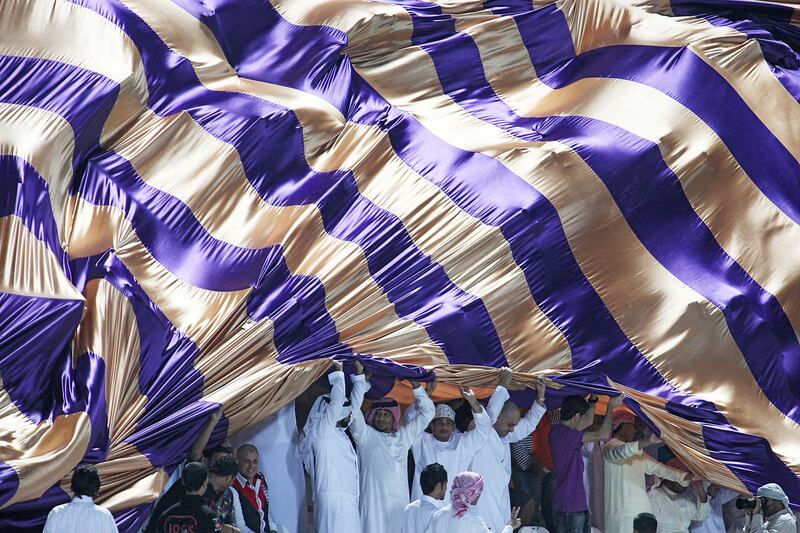 
AL AIN , UNITED ARAB EMIRATES Ð Nov 3 : Al Ain supporters during the etisalat pro - league football match between Al Ain vs Al Wasl club at Tahnoun Bin Mohammed Stadium in Al Ain. Al Ain won the match by 5-0. ( Pawan Singh / The National ) For Sports.