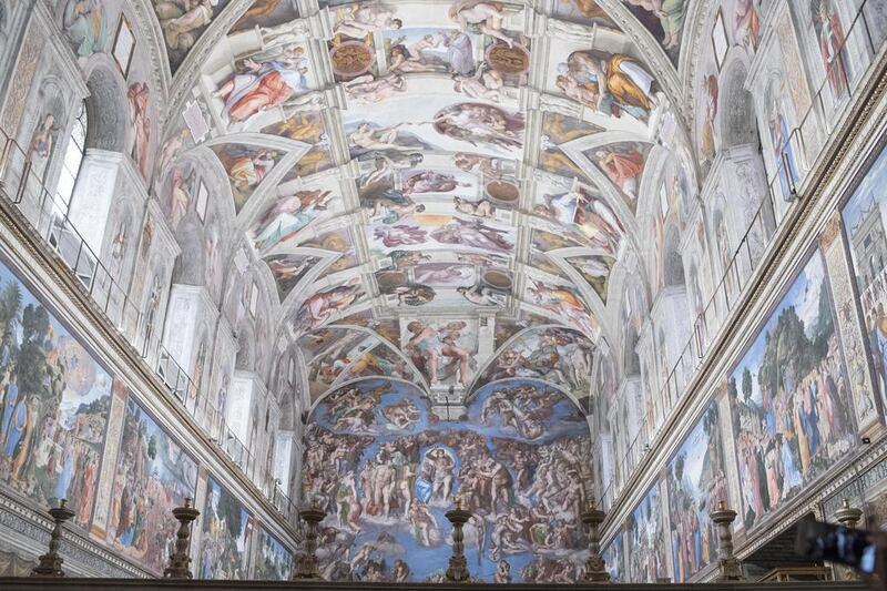 Some of the frescos at the Sistine Chapel. Ryan Carter / Crown Prince Court - Abu Dhabi