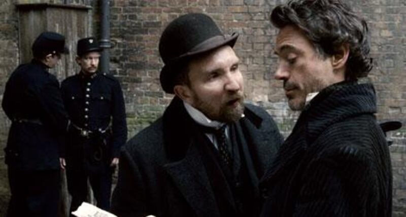 Robert Downey Jr, playing the world famous detective, in Guy Ritchie's new film, Sherlock Holmes.