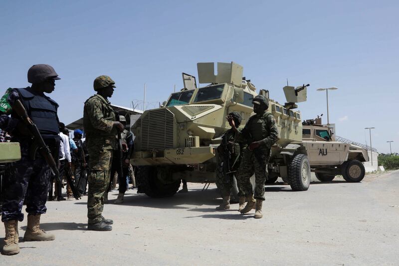 African Union peacekeepers provide security during the Somali presidential elections in Mogadishu. Reuters