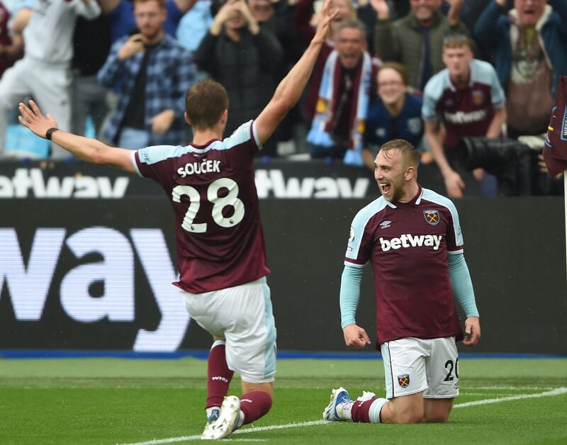 Tomas Soucek – 6 Dominant in the air througho except when second best to Rodri in the build-up to City’s first goal. He had earlier had a hand in West Ham’s second, winning first ball from a Fabianski goal-kick to flick the ball on to Antonio for Bowen’s second. EPA