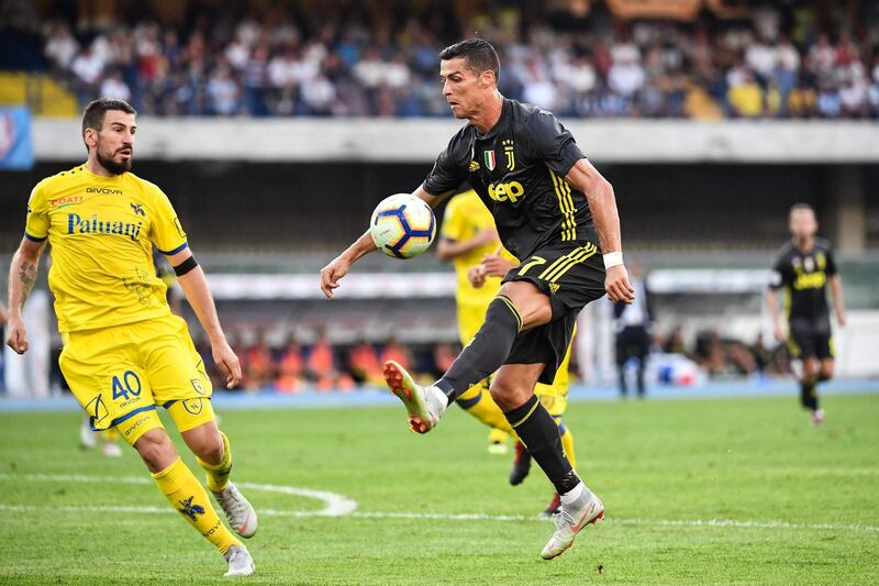 Cristiano Ronaldo in action against Chievo. AFP