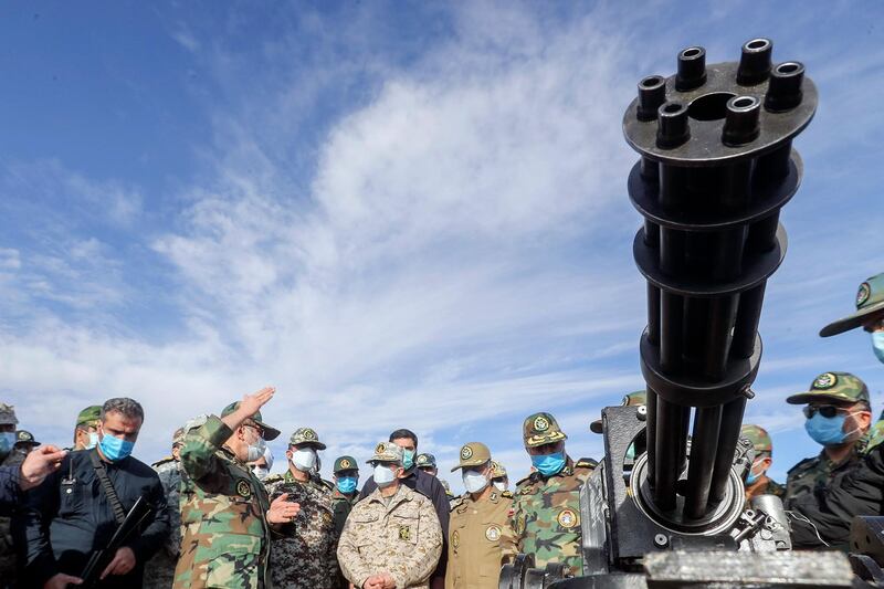 epa08923622 A handout photo made available by the Iranian Army office shows, Iranian Army officials  during an aerial military drill at an undisclosed location, Iran, 06 January 2021. The Iranian military began a two-day drone aerial military drill in the north of the country, amid tension between Iran and the US.  EPA/IRANIAN ARMY OFFICE HANDOUT  HANDOUT EDITORIAL USE ONLY/NO SALES