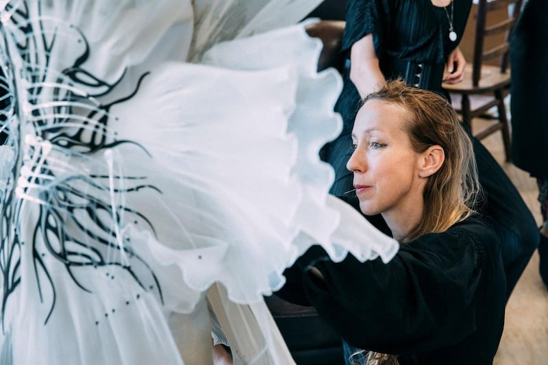 For autumn / winter 2020 haute couture, Iris van Herpen created a solitary dress. Courtesy Iris van Herpen