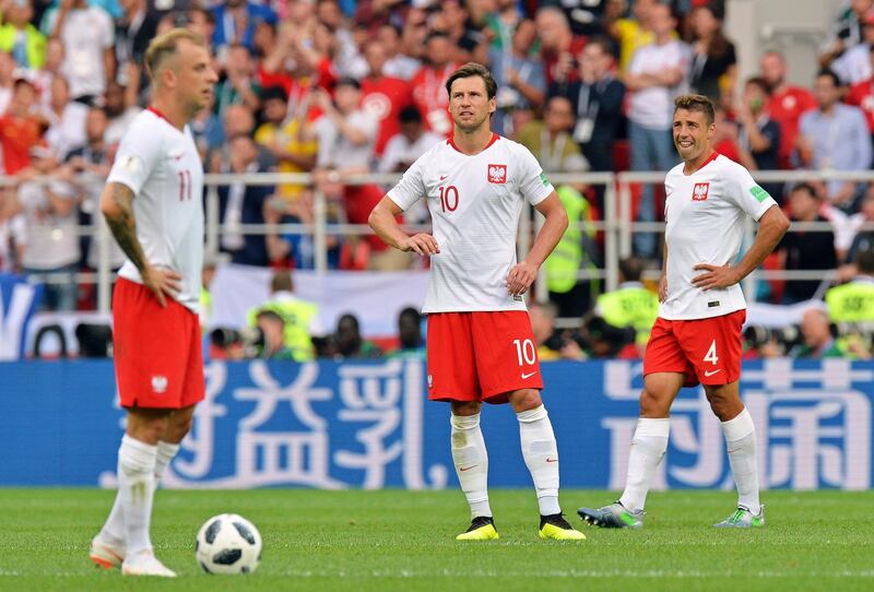 Midfield - Grzegorz Krychowiak (Poland)
Poland arrived in Russia ranked eighth in Fifa’s world standings, and yet were gone as soon as it was possible to be. The most memorable failing of their insipid campaign was when Krychowiak laid on a decisive goal for Senegal’s Mbaye Niang with an errant back pass. Poland did not recover. Peter Powell / EPA