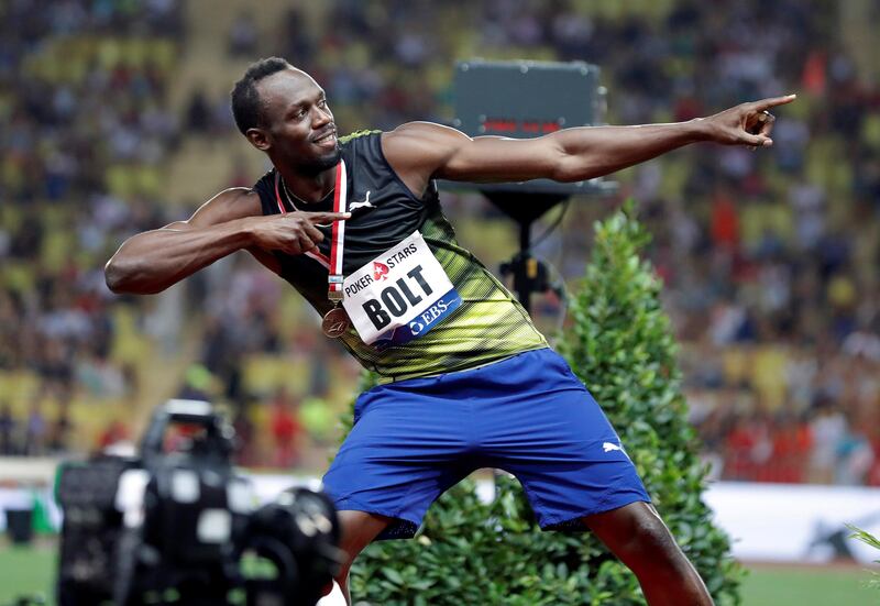 Athletics - IAAF Diamond League Herculis meeting - 100m Men - Louis II Stadium, Monaco - July 21, 2017. Jamaican sprinter Usain Bolt reacts.     REUTERS/Eric Gaillard