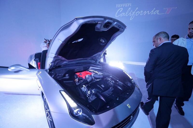 The Ferrari California T's engine is admired in Dubai. Jaime Puebla / The National