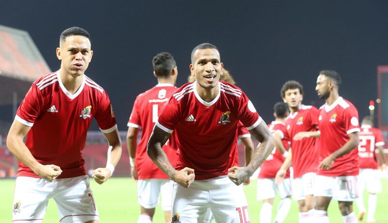 Al-Wehda players celebrate after scoring a goal during the Saudi Professional League soccer match between Al-Wehda and Al-Ahli at King Abdulaziz Sport City, Makkah Al Mukaramah, Saudi Arabia. EPA