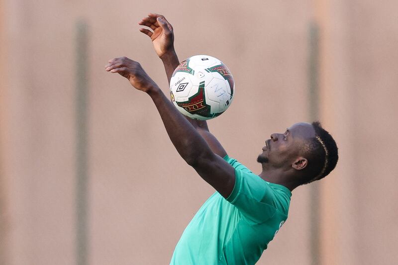 Senegal's forward Sadio Mane chests the ball. AFP