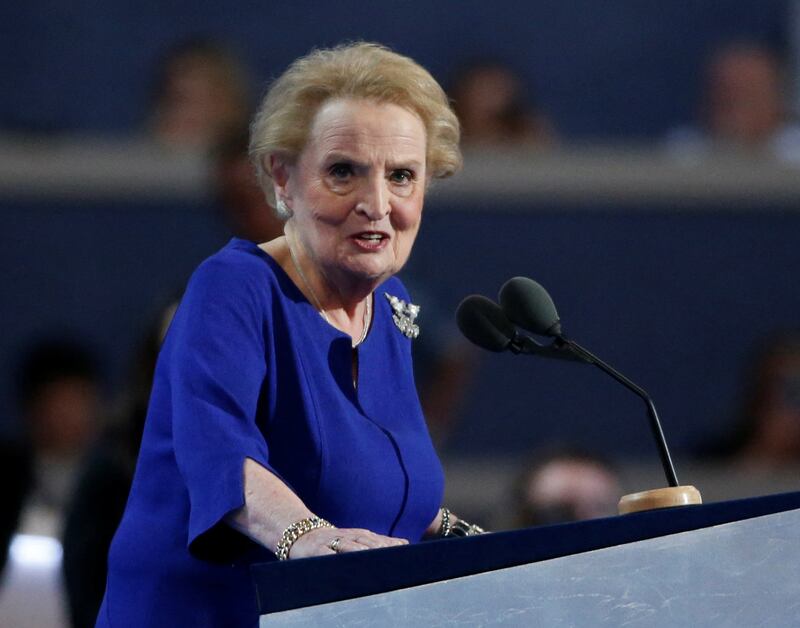 Albright speaks at the Democratic National Convention. Reuters