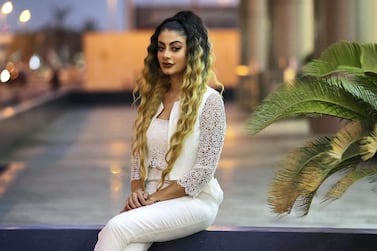 DUBAI , UNITED ARAB EMIRATES , JUNE 30 -2019 :- Merhan Keller, an Egyptian model who was abused online by a footballer then supported by Mo Salah at the Dubai Media City in Dubai. ( Pawan Singh / The National ) For News. Story by Nick Webster