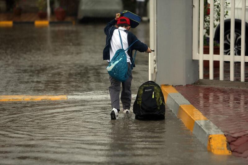 A reader says it was unwise for schools to ask parents to drive their children home in bad weather. Sammy Dallal / The National