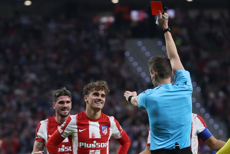 Antoine Griezmann - 6: The Frenchman ruined a splendid two-goal performance with a silly high foot that earned him an avoidable red card early in the second half. Graded down two marks for reckless stupidity. AFP