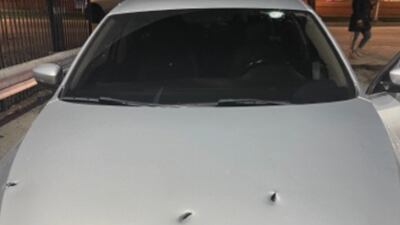 British Griffis's car after the shooting. Photo: GoFundMe screengrab