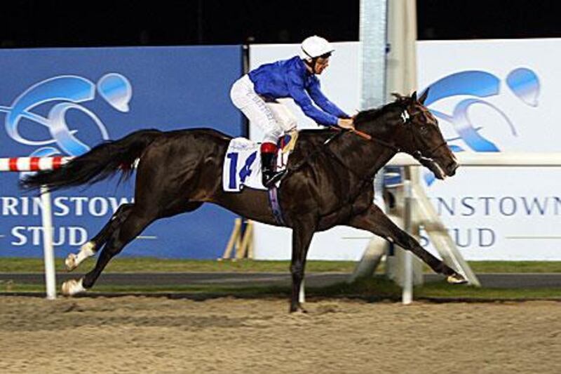 Frankie Dettori rides Mendip, the Godolphin horse, to victory at Meydan in March last year.