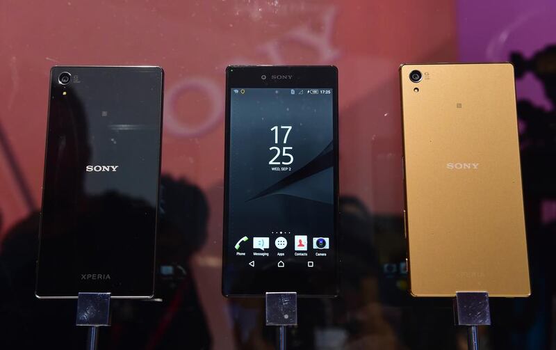 Sony unveiled three variants of its flagship Z5 phone at IFA 2015. John MacDougall / AFP