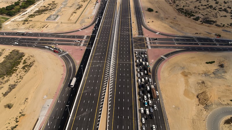 The road improvements will raise the capacity to 14,400 vehicles per hour in both directions of the Sheikh Zayed bin Hamdan Al Nahyan Street