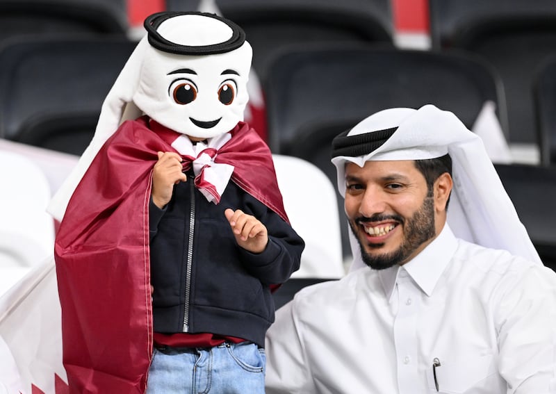 Qatar fans enjoy the pre-match atmosphere. Getty 