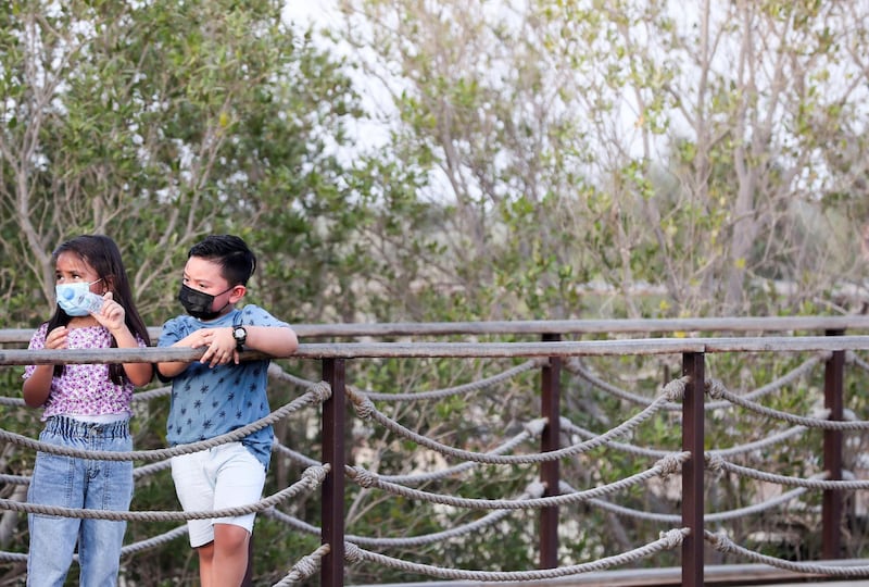 Jubail Mangrove Park-AD Residents come for an evening stroll at Jubail Mangrove Park on Jubail Island, June 20, 2021. Khushnum Bhandari/ The National
Reporter: N/A News