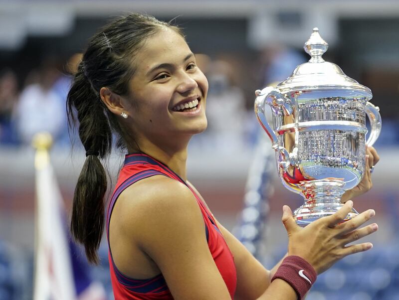 Emma Raducanu won the US Open women's singles title after beating Leylah Fernandez in September. PA