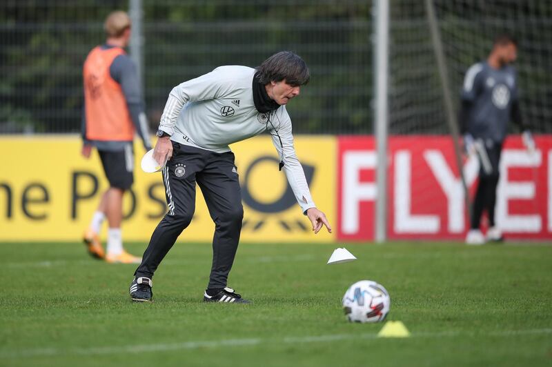 Germany manager Joachim Low during a training session at ADM-Sportpark ahead of Germany's Uefa Nations League group stage match against Spain. Getty Images