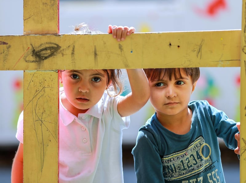 Mytilene, Greece, September 12, 2018.  The Kara Tepe refugee camp.  Refugee children at the play area of the camp.
Victor Besa/The National
Section:  WO
Reporter:  Anna Zacharias