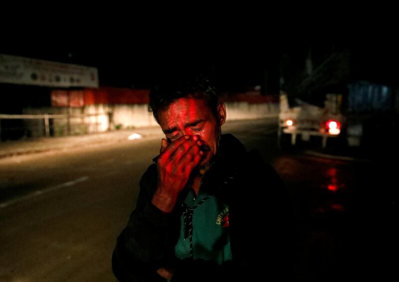 A stranded man cries as he looks for a shelter to spend the night in during the twenty-sixth day of the lockdown imposed by the government, in Kathmandu, Nepal. Reuters